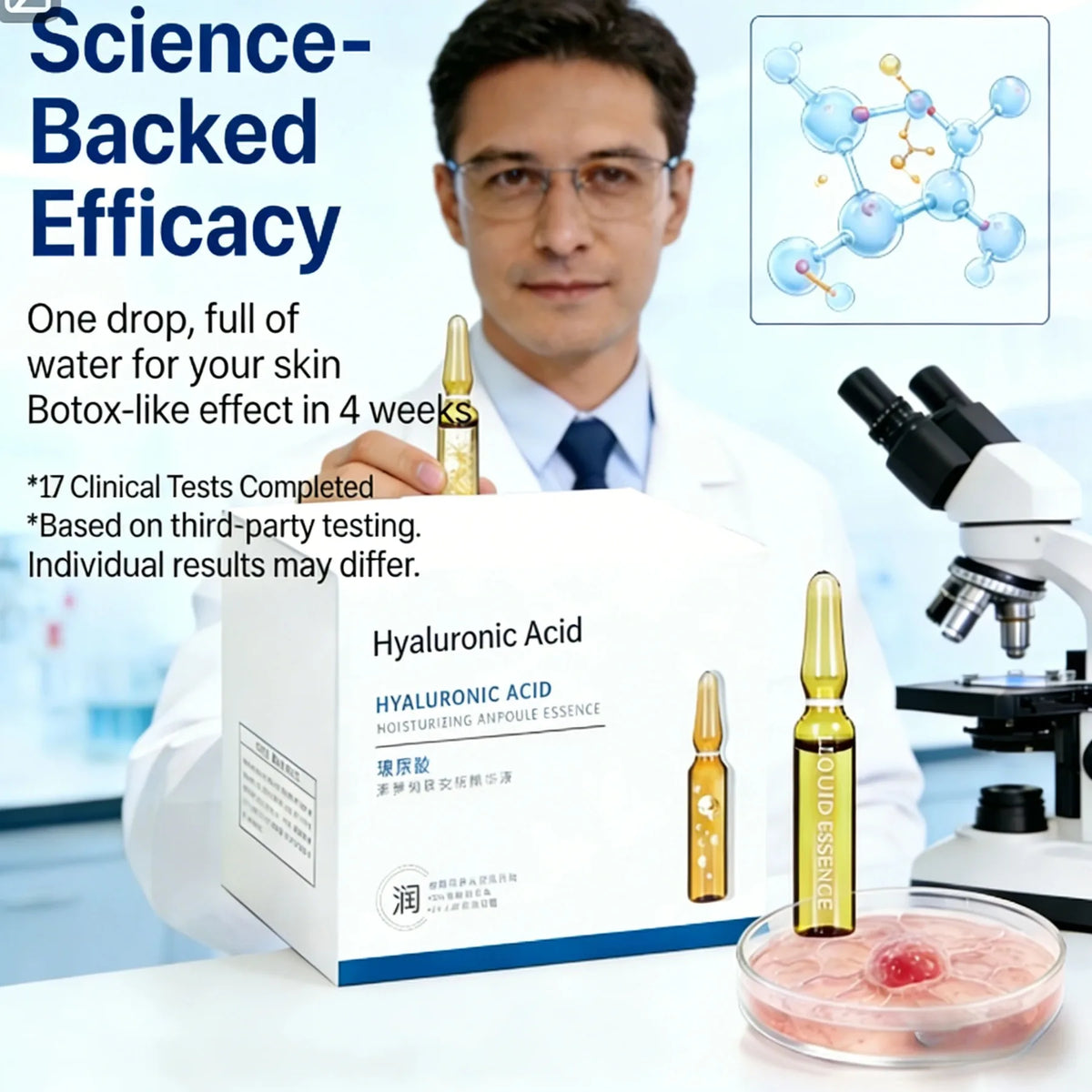 Hyaluronic Acid Ampoule Essence Deep Water Replenishment Intensive Repair Small Molecule Level Throwing Essence Original Solutio