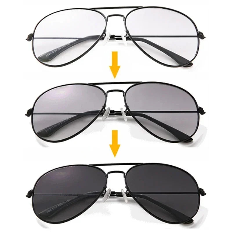 Unisex Fashion New Photochromic Multifocal Presbyopia Glasses Large Frame Ultralight Blue Light Blocking Reading Glasses TO +4.0