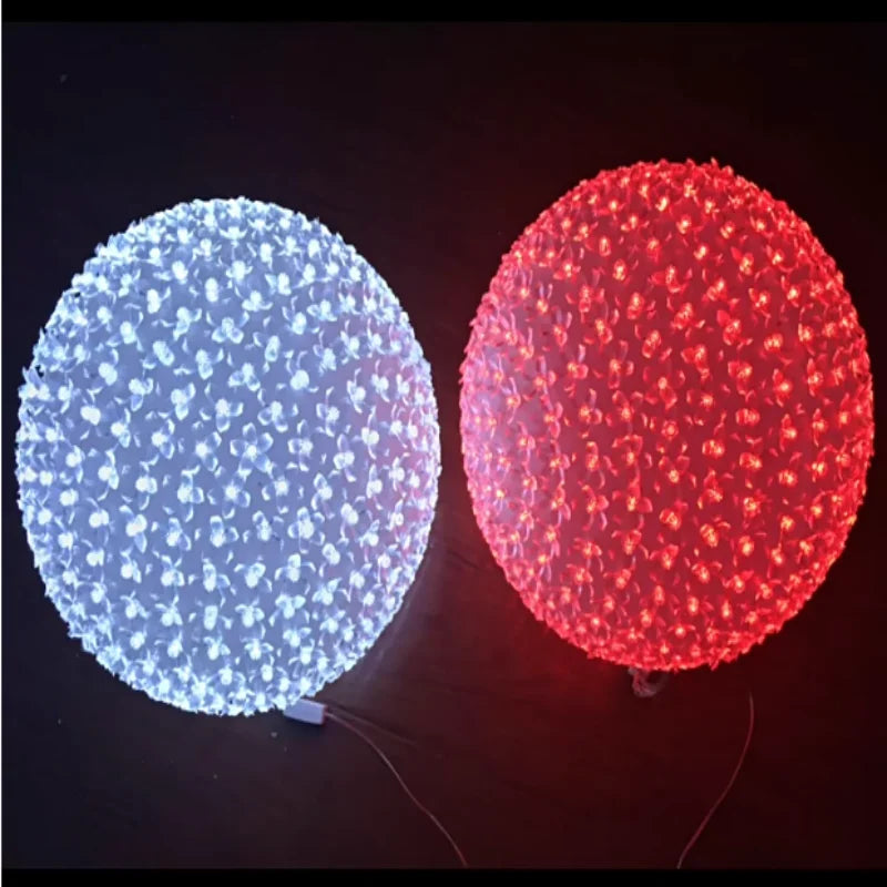 LED Cherry Blossom Sphere Lights for Christmas Tree Holiday Indoor Engineering Light Strands Decoration