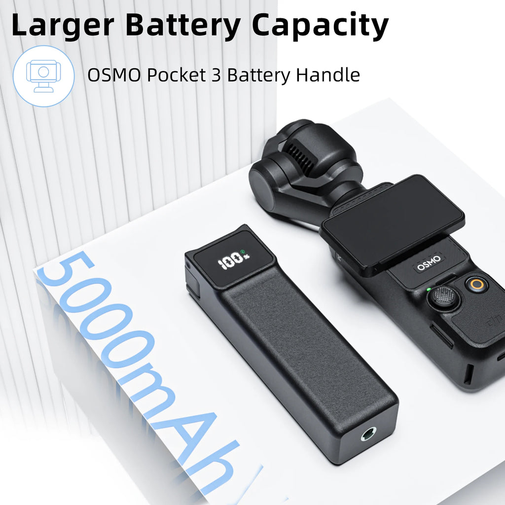 For DJI Osmo Pocket 3/Pocket 4 Battery Handle Osmo Pocket 3/4 Battery 5000mAh 18W
