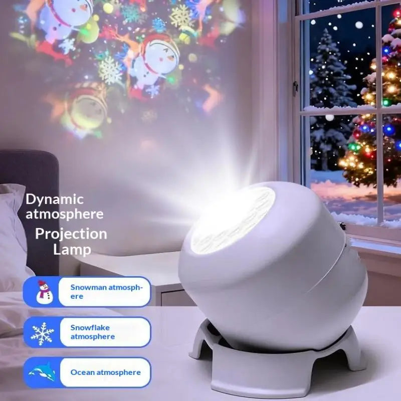 LED Projector Light, 360° Rotating Dynamic Night Light USB Ambient Light Decorative Lighting For Game,Living Room