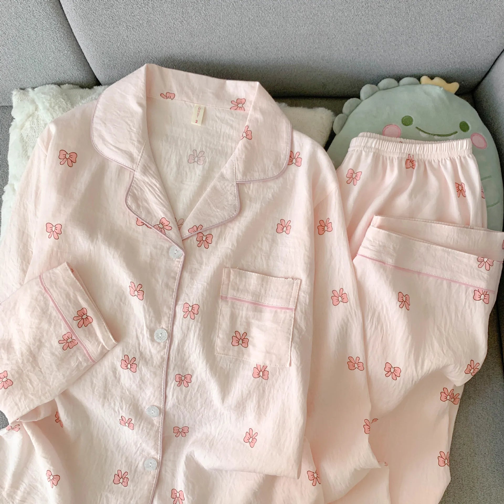 Spring/Autumn New Arrivals: Cloud-Print Cotton Long-Sleeved Pyjama Set for Women Adorable Sweetheart Style Nightwear Homewear Se