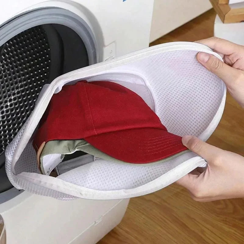 Washing Machine Hat Wash Protector Bag Anti-Deformation Baseball Cap Cleaner Laundry Bag Wash Bag Soft Mesh Organizer Zip Bags