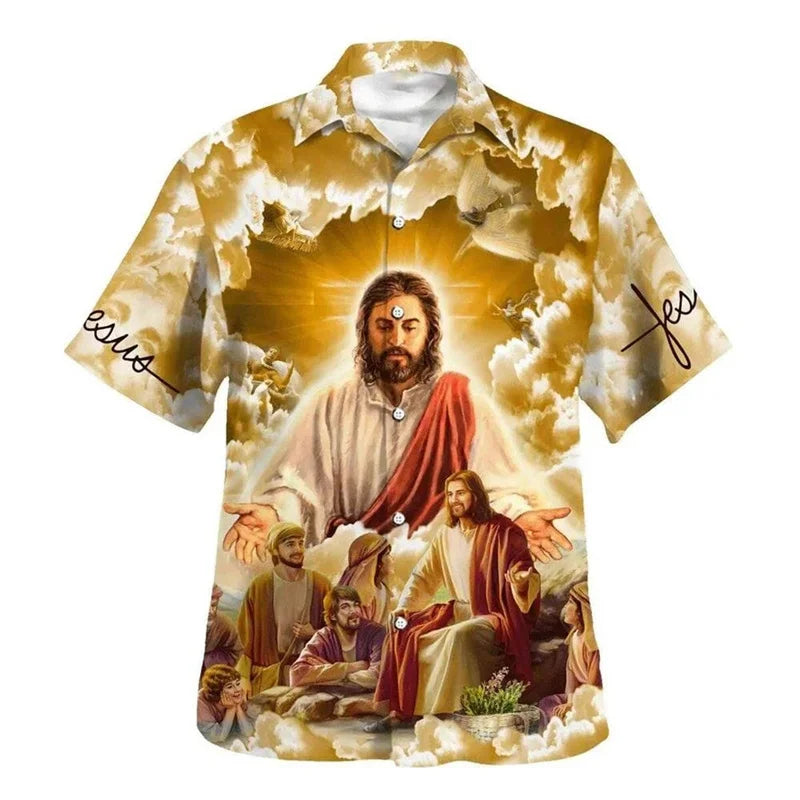 Jesus Love Me God Loves The World  Hawaiian Shirts Mens Womens Fashion Cool Beach Shirts Summer Cool Floral Shirt Tops Clothes