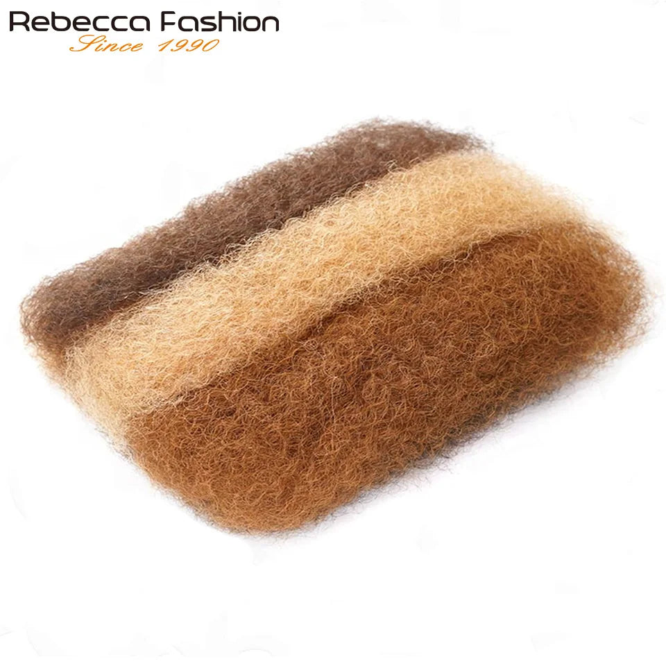 QVR Afro Kinky Bulk Human Hair Kinky Curly Bulk For Braiding DreadLock 50g/Pack Hair Extentions Natural Color No Attachment