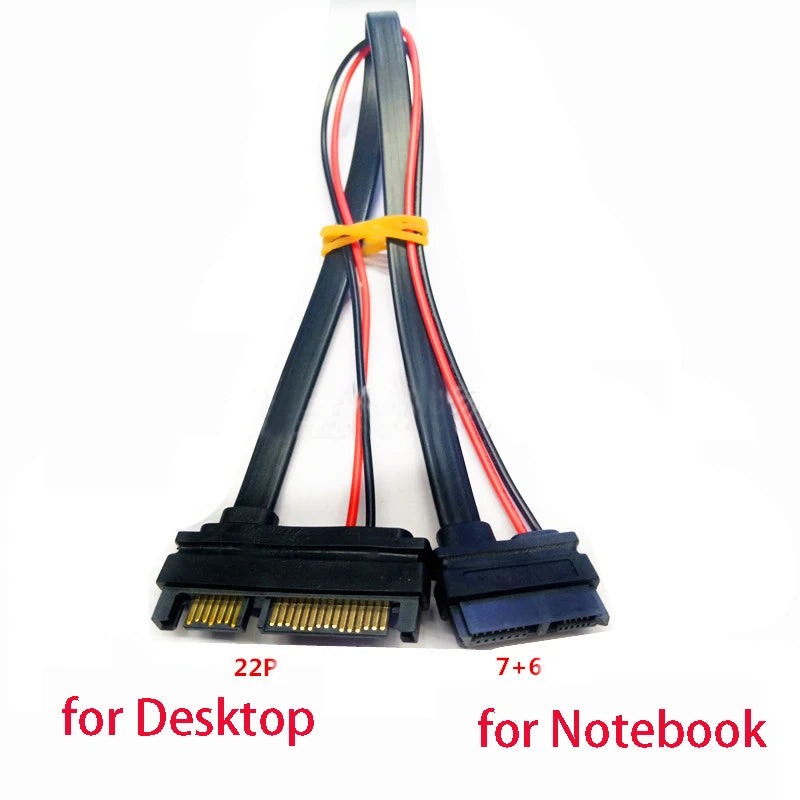 SATA 13Pin to 22PIN Converter Cable CD Drive Hard Disk SSD Power Data Wire 7+15 Female to 7+6 Male 22 Pin Male to 13Pin Male Ada