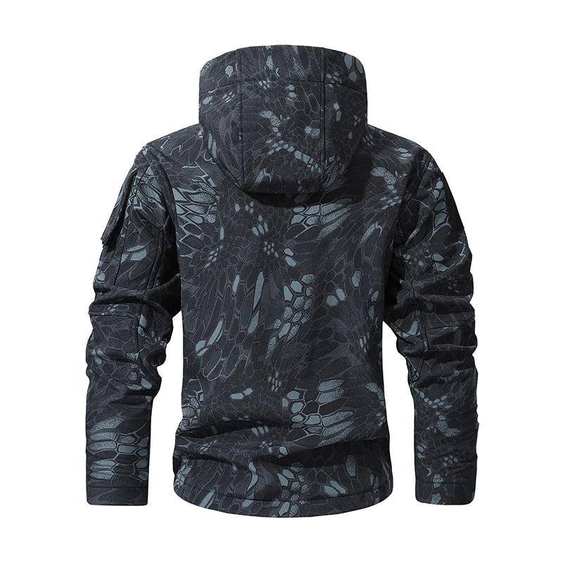 Men Lurker Shark Skin Soft Shell Tactical Jacket Waterproof Fleece Hooded Coat Hunt Clothes Autumn Solid Outdoor New Jacket Men