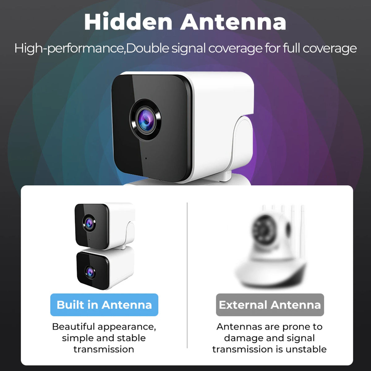 MeeGoo JS-G08 4MP WiFi Pan-Tilt Camera, Single-Lens, AI Night Vision, Two-Way Audio, Motion Detection, Person Tracking, Smart Pu