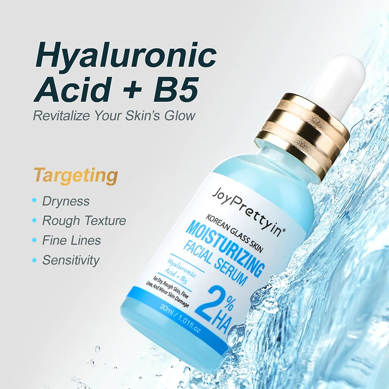 JoyPrettyin Moisturizing Face Serum Hyaluronic Acid Facial Essence Reduces Dry Fine Lines Korean Skin Care