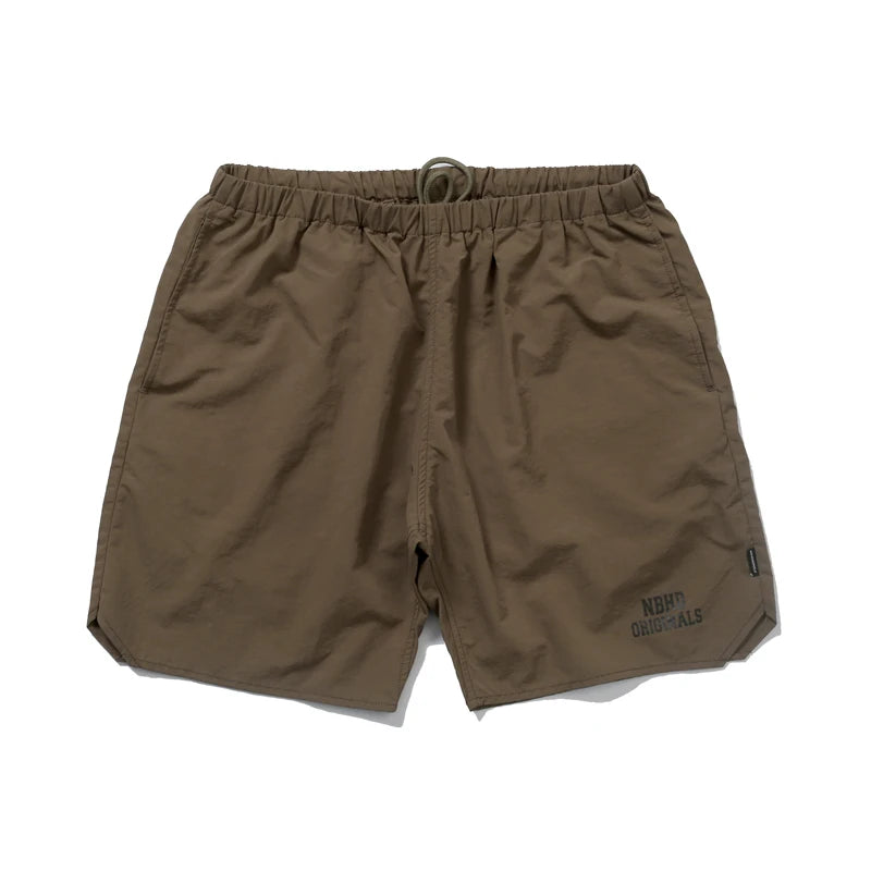Quick Dry NBHD V-shape Shorts Zipper Pockets Shortpants Japan Men Women Thin Fabric Loose Drawstring Short Pants Breeches
