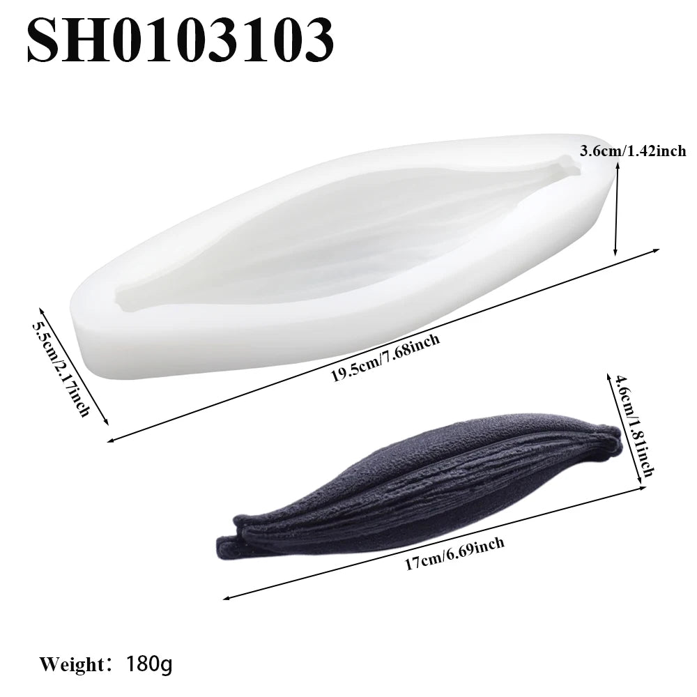 1 or 6 or 10-Cell Vanilla Pod Design Chocolate Mold Dessert Baking Tools Kitchen Silicone Bakeware Food Grade Cake Mould