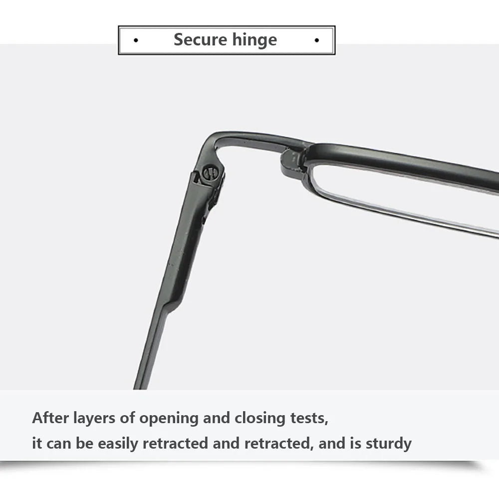 Elegant Reading Glasses Metal Frame Ultra-thin Men Women Reading Glasses Portable Mini Reading Presbyopia Eyeglasses with Box