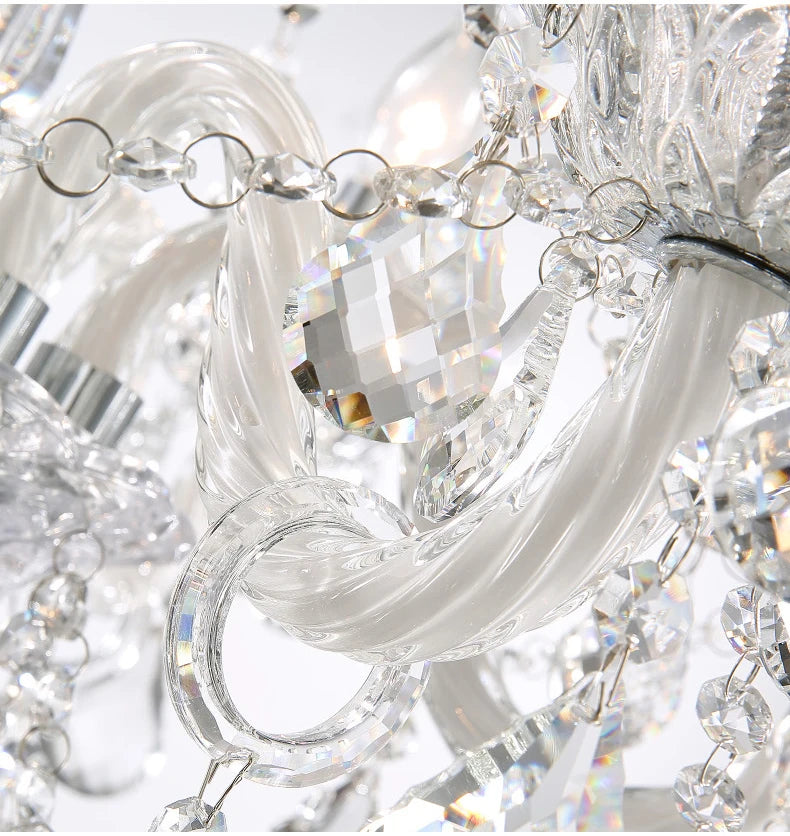 Luxury Home Crystal Chandeliers Villa Lighting for Living Room Decorate LED Ceiling Pendant Lights Indoor Hanging Lights Fixture