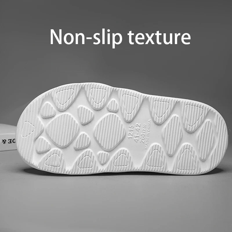 Fashion Trend Men's Slippers Indoor Home Thickened Super Soft Sole Sandals Letter Men's Beach Shoes Outdoor