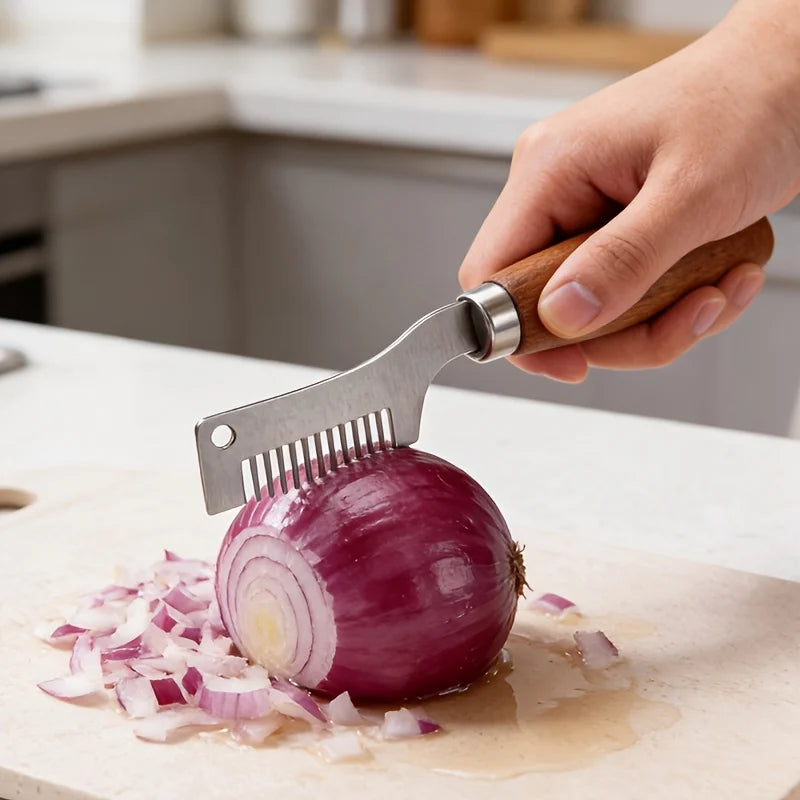 Stainless Steel Green Onion Slicer Knife Wooden Handle Scallion Shredder Vegetable Cutter Chopper Kitchen Gadgets Cooking Tool