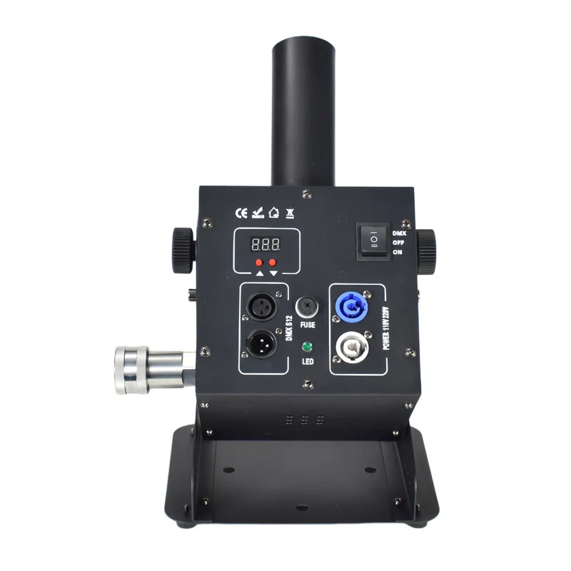 DMX512 CO2 Jet Cannon Fog Machine Stage Smoke Sprayer 8-10m Height Adjustable Dual Voltage 110-120V 220-230V for DJ Party Event