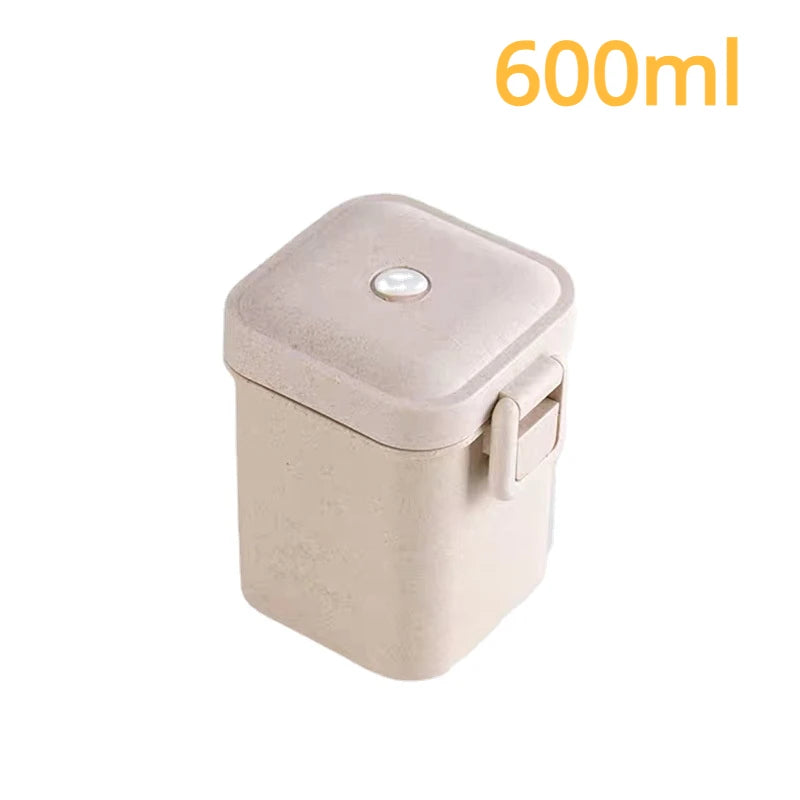 1Pc Microwave Lunch Box Eco-Friendly BPA Free Wheat Straw Portable Bento Box Kitchen Food Container Lunch Box Home Accessories