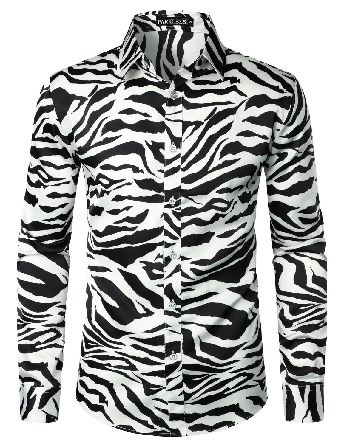 Men's long-sleeved shirt casual fashion 3d simple gradient printing shirt shirt men's lapel shirt long-sleeved New Year gift