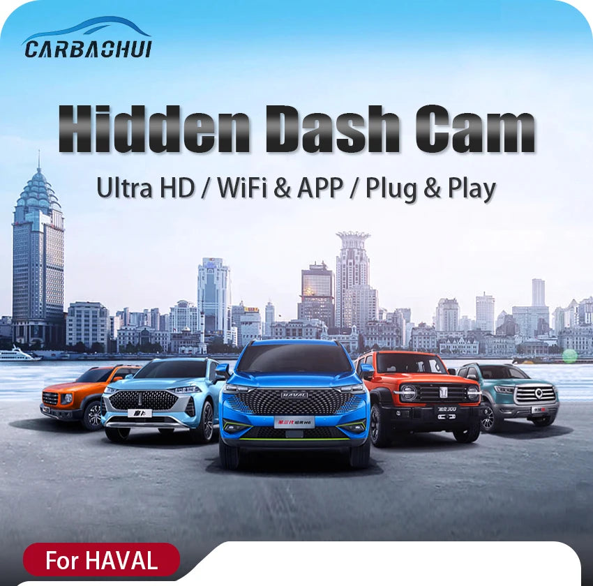 Plug and Play Dash Cam Car DVR UHD Video Recorder Camera For HAVAL H6 H7 F7 F7x H9 H3 DARGO Jolion GWM POER 4K Dashcam USB Port