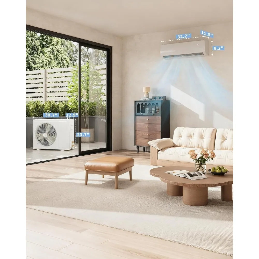 12000 BTU Mini Split Air Conditioner 19 SEER2 Ductless Inverter AC 230V Heat Pump Cools 750 Sq.Ft, Custom