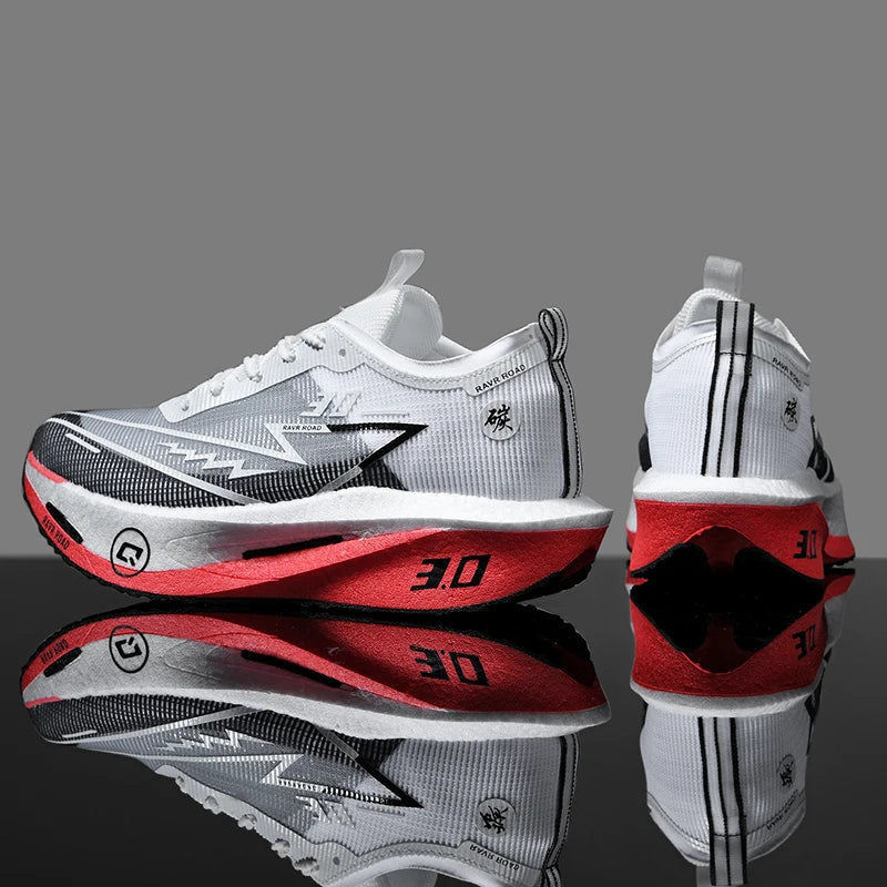 Men's Carbon Board Sneakers Anti-slip Cushioned Comfortable Racing Training Running Shoes Mesh Tennis Shoes Casual for Women - Beauty