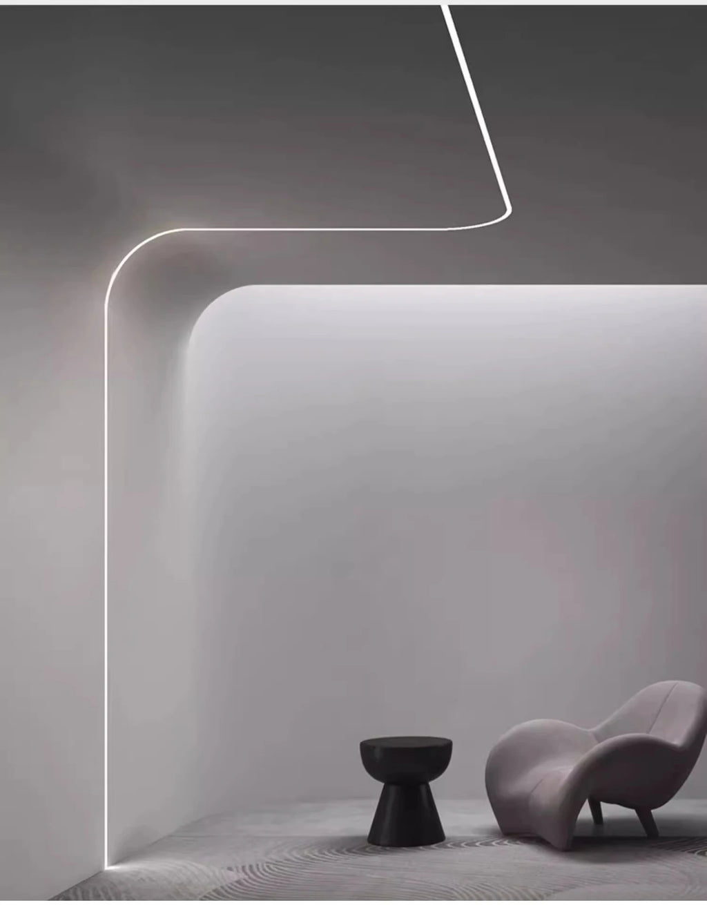 0.5/1M Bendable Led Aluminum Profile 20/30/40Mm Wide Flexible Led Channel Diffuser Curved Line Light Bar Aisle Ceiling Lighting