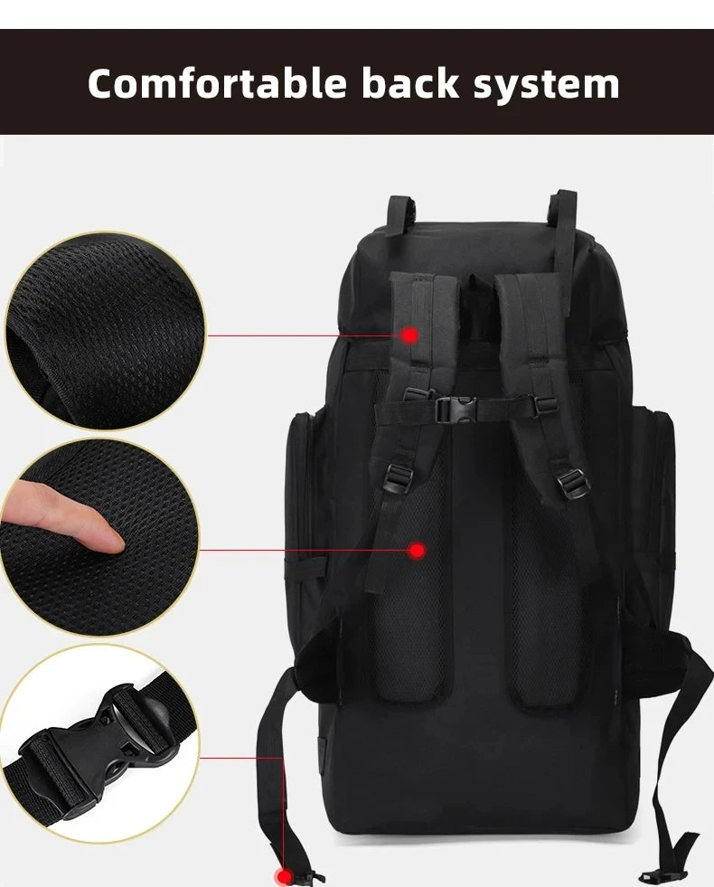 Outdoor Climbing Backpack Large Capacity Outdoor Travel Sports Luggage Bag Hiking Trekking Camping Mountaineering Men Rucksack