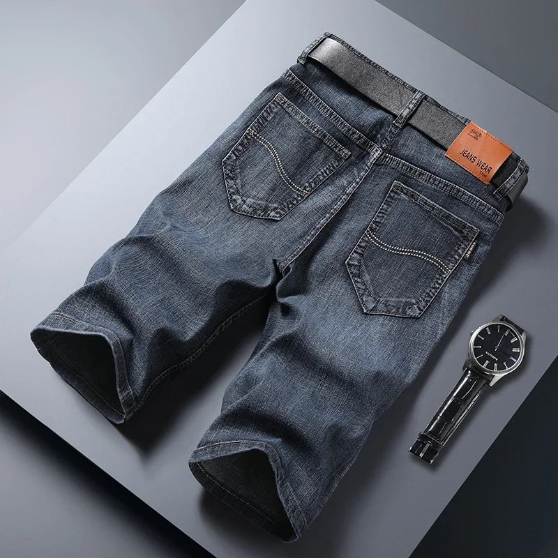Men Classic Style Men's Slim Denim jorts Summer New Business Fashion Thin Stretch Short Casual jorts Male