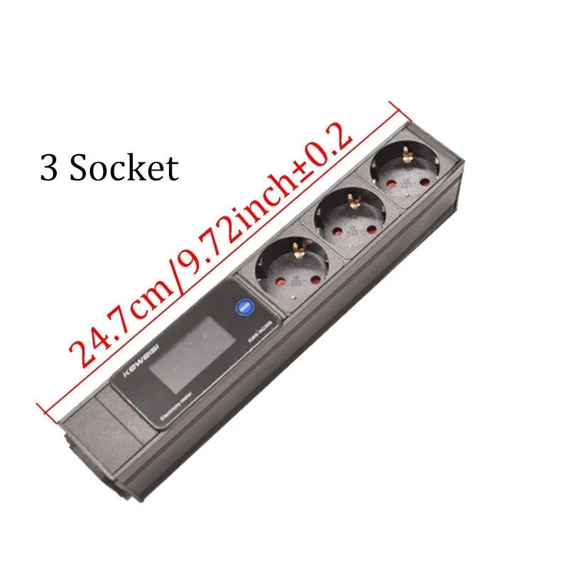 EU Power Strip Power Energy Volt Watt Kwh Meter 2/3/4/5/6/7/8/9/10/11Ways EU Socket extension electrica C14 interface