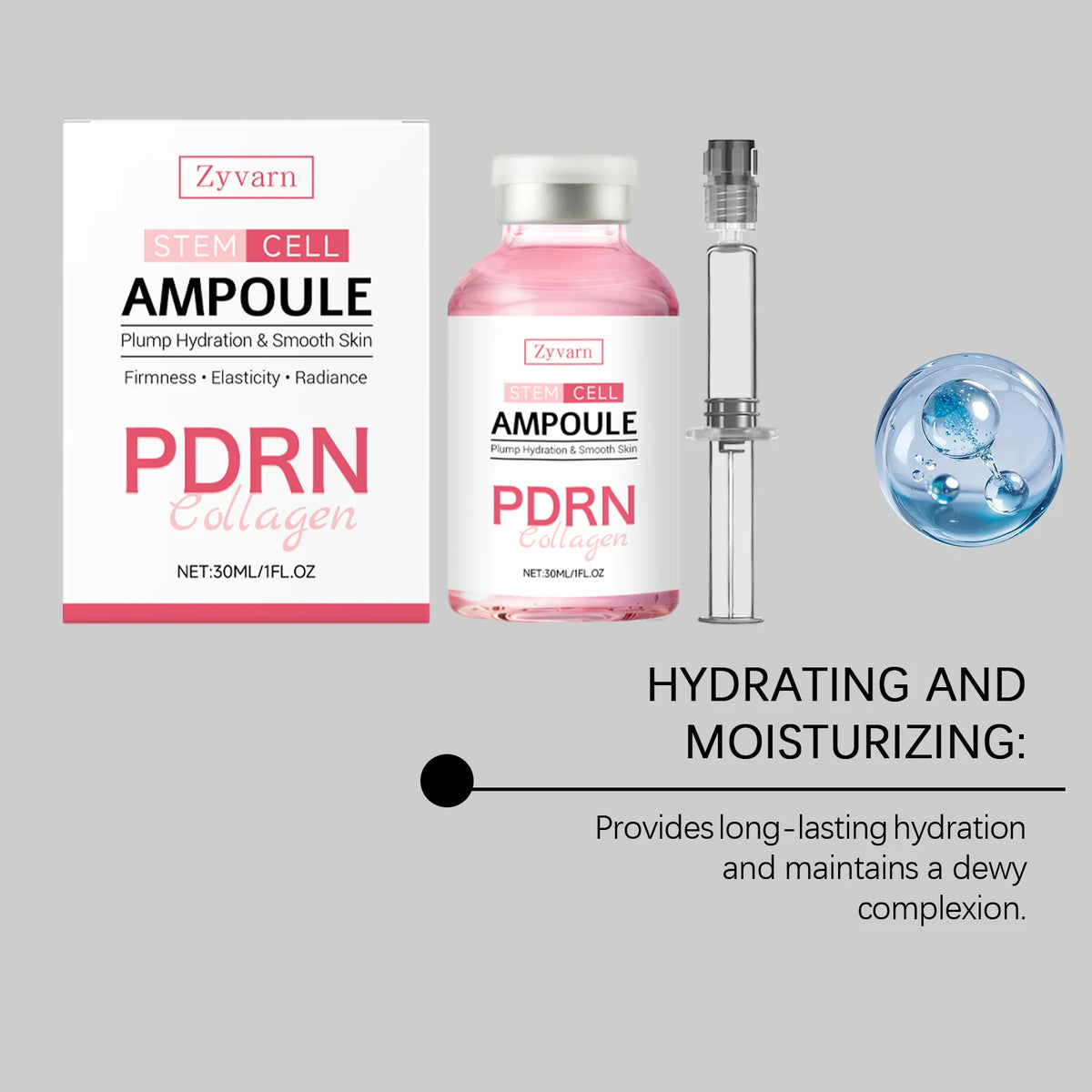 PDRN Salmon DNA Ampoule Serum Hydrolyzed Collagen Stem Cell Skin Booster Plumping Anti Wrinkle Glass Skin Repair Serum