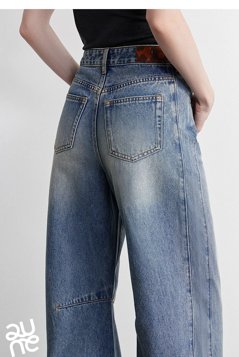 TOYOUTH Women Denim Jeans 2026 Summer New High Waist Curved Knife Pants