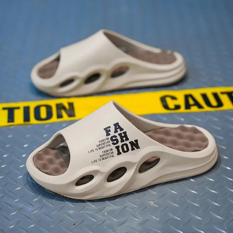 Men Fashion Massage Slippers Indoor/Outdoor Sandals Beach Flip Flop Thick Sole Male Slides Summer  Slippers