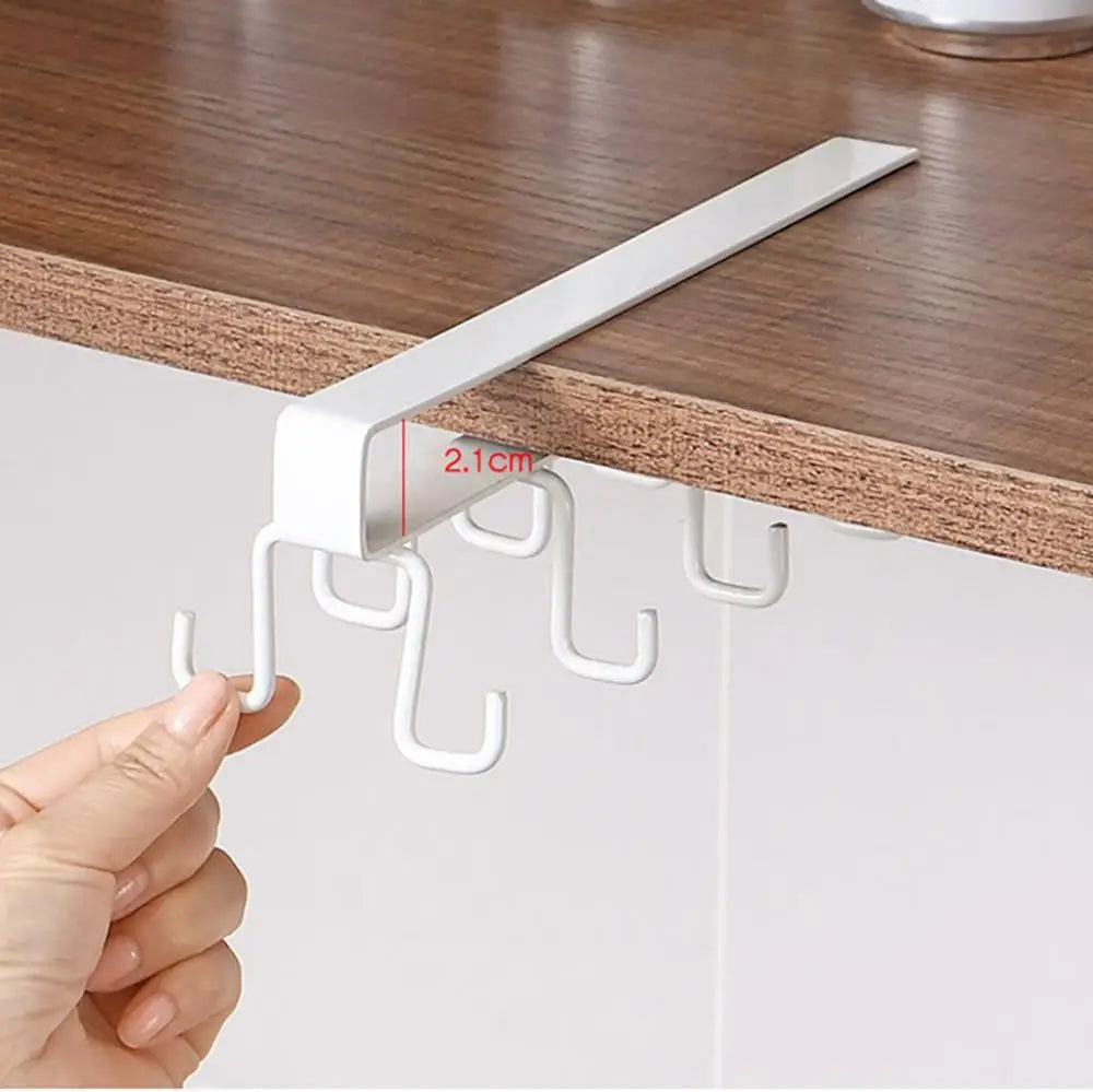 1 PCS Multifunctional Kitchen Organizer High Quality Double-row Cabinet Hook Durable Hanging Cup Holder