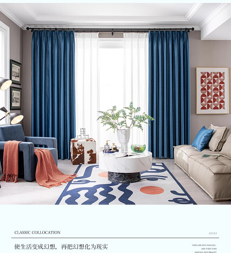 2025 Modern Light Luxury Fully Insulated Blackout Curtain Simple Sunscreen Bedroom Bay Window Curtains Soundproof Study Drapes