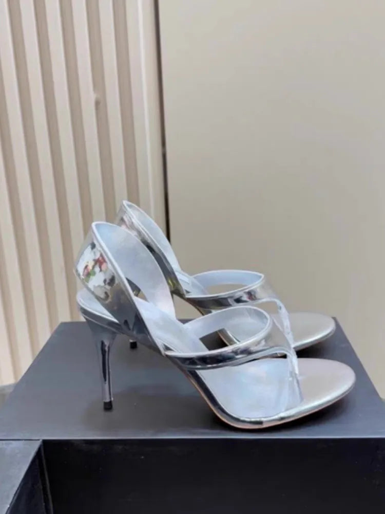 Women's Summer New Round Head Stiletto Sandals European and American Fashion Sexy Sizes 34-46 Large Sandals