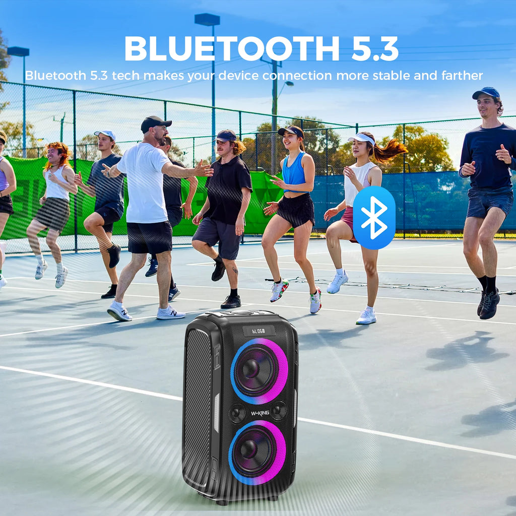 W-KING T9 PRO 250W Peak Bluetooth Party Speaker 125dB Loud 2×6.5" Subwoofer Bluetooth 5.3 TWS Portable Bass Speaker