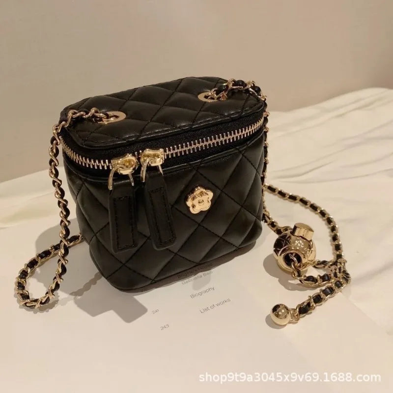 2026 New Secret Garden Camellia Pattern Quilted Chain Box Bag Mini Ladies Single Shoulder Crossbody Bag