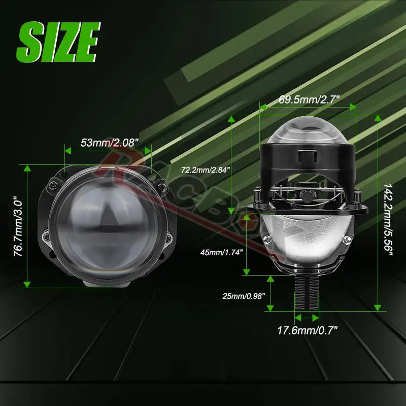 2.5 Inch 80mm LED Halo Angel Eyes Projector Lens High Low Beam Bi LED Lights for H4 H7 9005 HB3 9006 HB4 Car Headlights Retrofit
