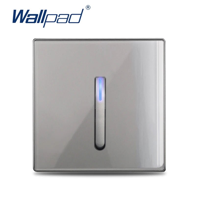 Wall Light Switch 1/2/3/4 Gang LED Indicator Piano Button, White Black Gray Gold Tempered Glass Panel Wallpad L6, 86*86mm