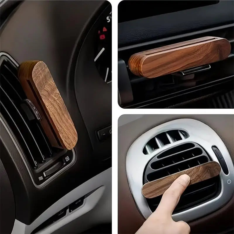 NEW Wood Car Air Vent Diffuser Refillable, Car Fragrance Clip Diffuser, Car Aromatherapy Diffuser Long-Lasting Home Fragrance