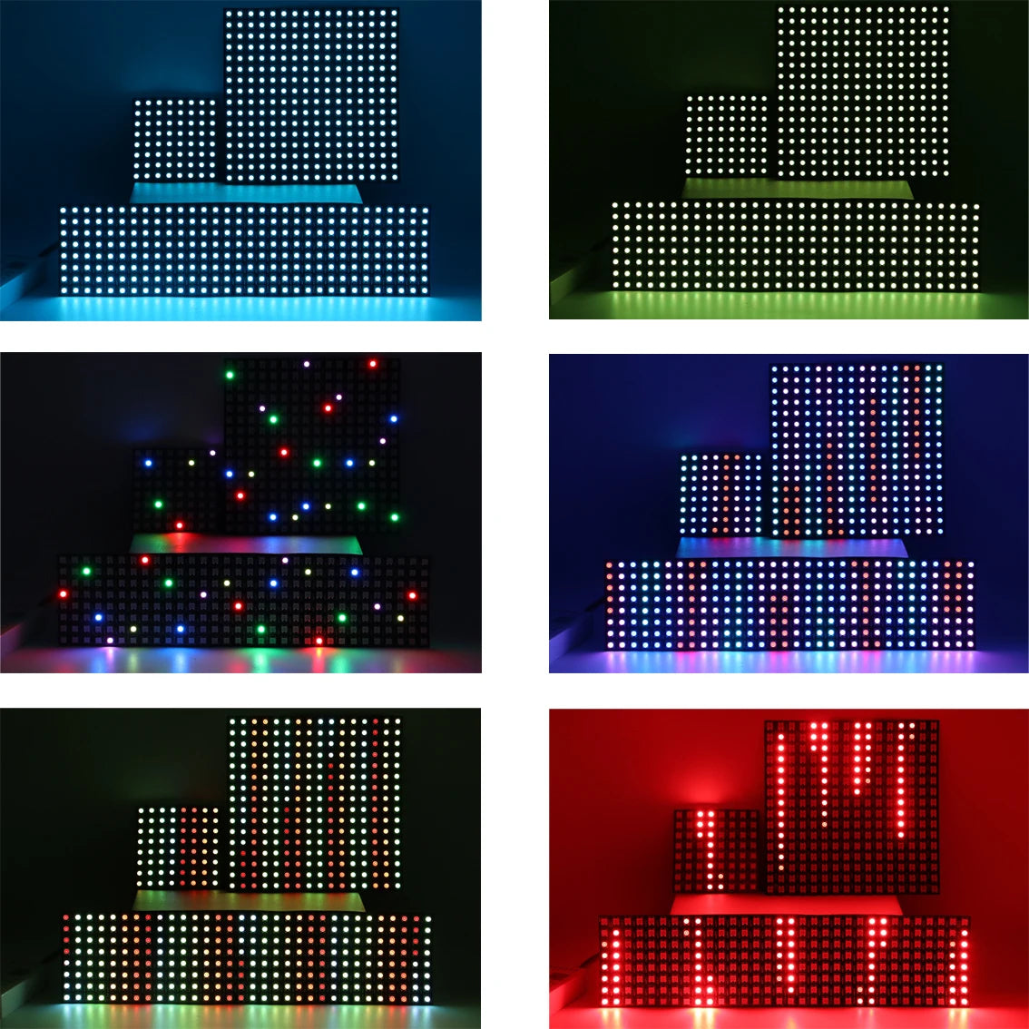 4x12 8x8 16x16 8x32 WS2812 RGBIC Led Digital Matrix Panel Lights WS2812 Flexible Addressable Spliceable Pixel Module Screen DC5V