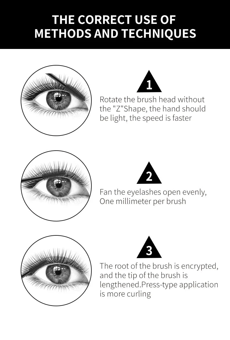 SIFEN Waterproof Mascara Black Long Lasting Curling Thick Lengthening Eyelash Extension Smudge-proof Eye Makeup Cosmetics
