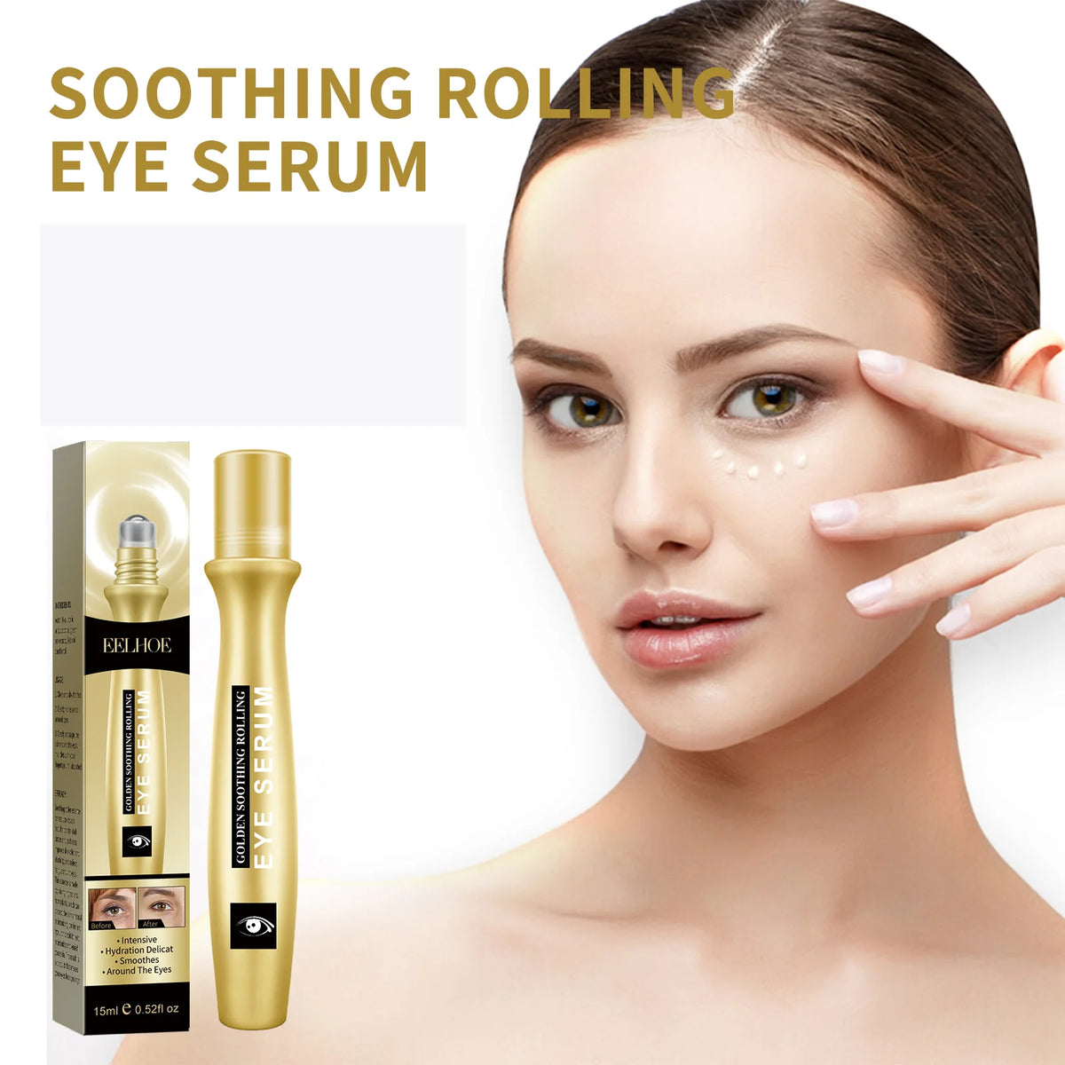 Firming Hydrating Eye Roller Serum - Targets Dark Circles, Diminishes Fine Lines, Gentle Nourishing Eye Care