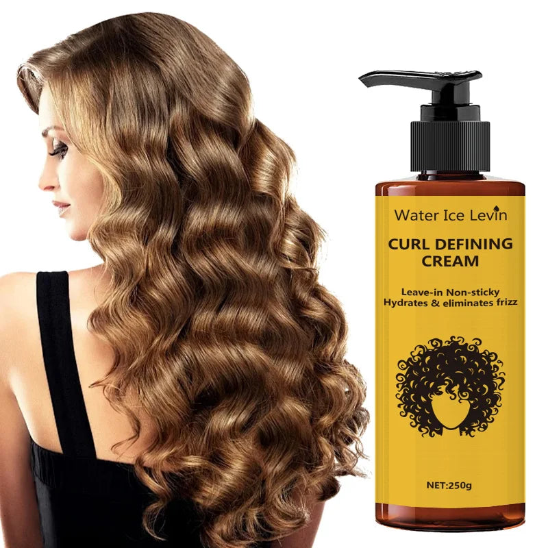 Curl Defining Cream - Contains Moroccan Argan Oil, Long-Lasting Anti-Frizz, Elastic and Voluminous Curls, Moisturizing Styling Suitable for Wavy and Curly Hair