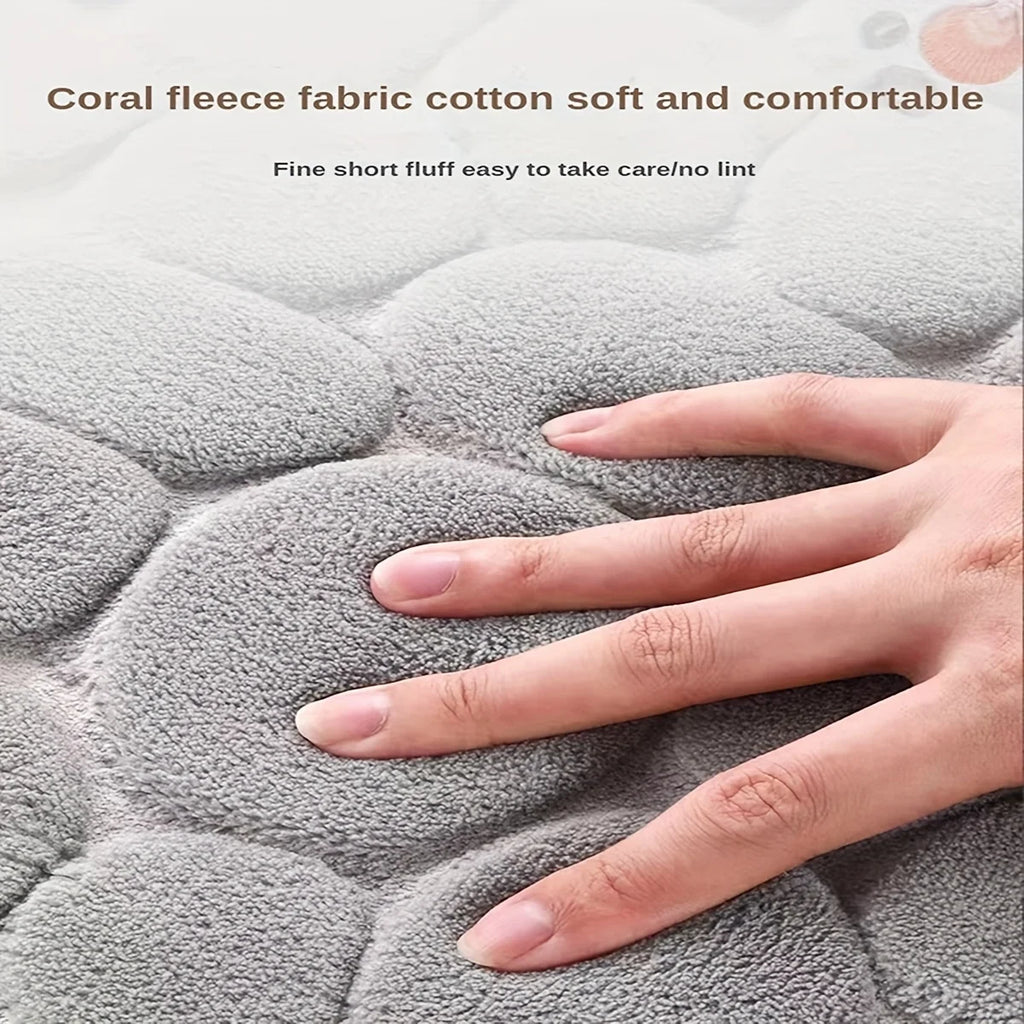 Curved bathroom mat thickened shower room absorbent door mat toilet bathroom non-slip mat dirt-resistant entrance mat