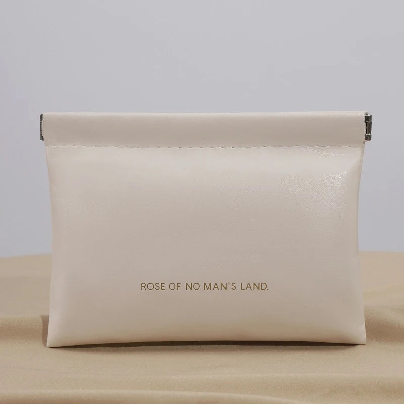 Automatic Closed Purse Bag Mini PU Separate Earphone Charging Cable Storage Bag Portable Zero Wallet Coin Lipstick Storage Bag