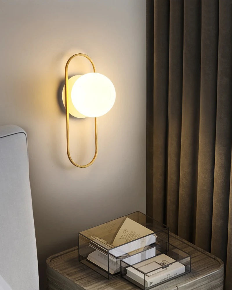 Bedroom LED Wall Lamps with 9W G9 Bulb Hardwired Indoor Frosted Glass Ball Wall Lights Wall Sconce for Bar Kitchen AC110-220V