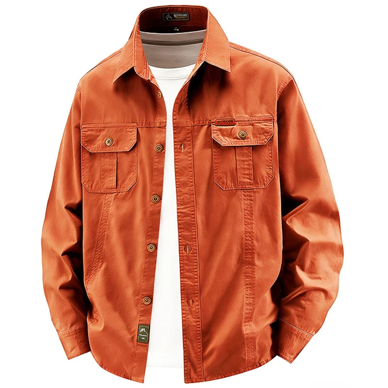 Business Military Shirts Men Tactics Long Sleeve Spring Autumn 100% Cotton Vintage Multi-pocket Cargo Shirts Menswear Clothing