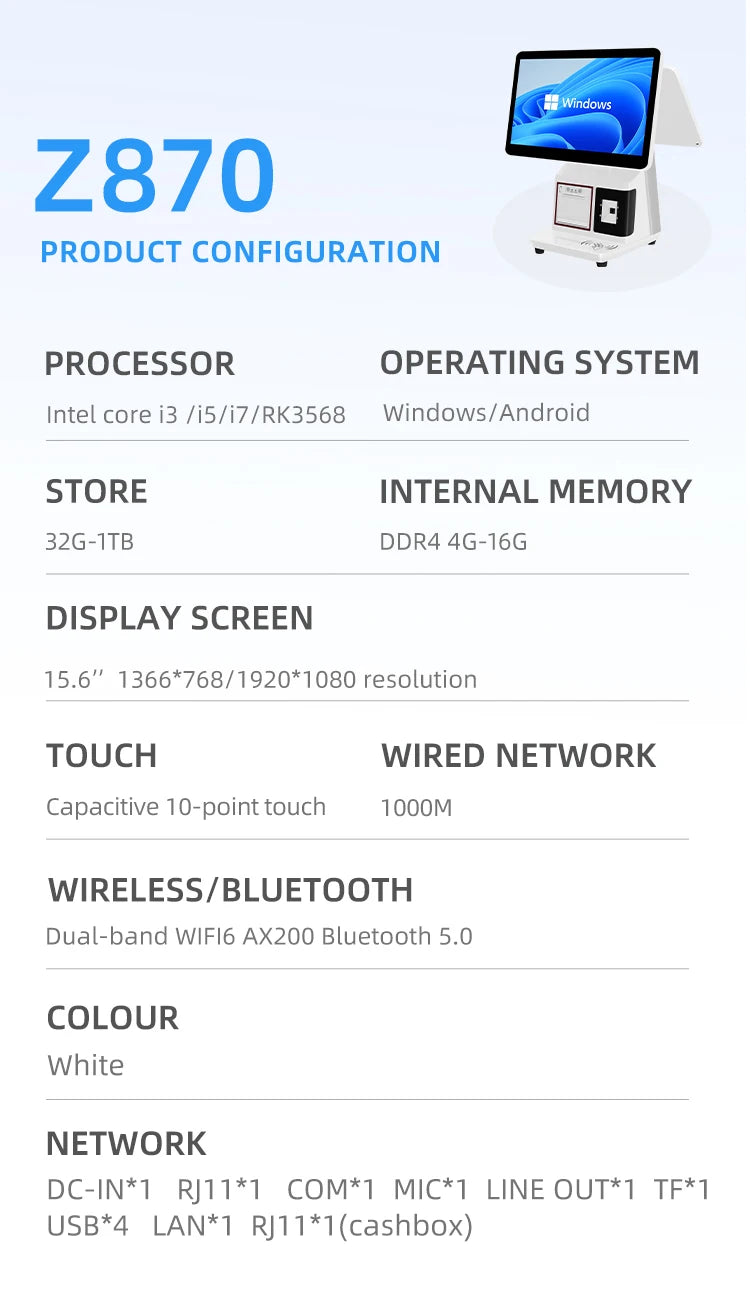 Flexy Retail POS Machine All-in-One Touch Screen Android/Linux System for Retail Businesses