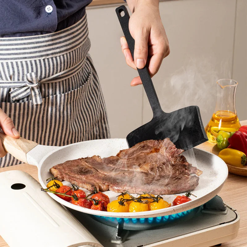 Food Grade Silicone Spatula Non-Stick Pan Safe Heat Resistant Wide Head Cooking Turner Scraper for Baking Frying Kitchen Utensil